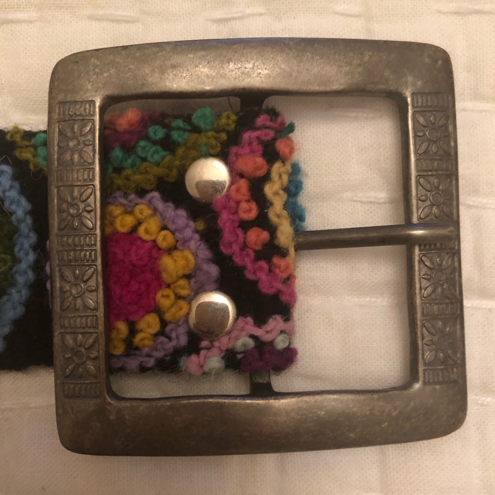 Multi colored, 100% wool belt from Peru.